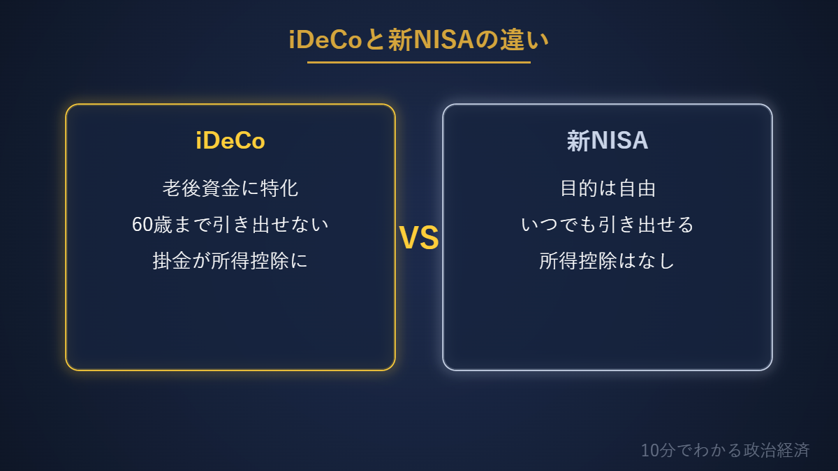 iDeCoと新NISAの比較図解